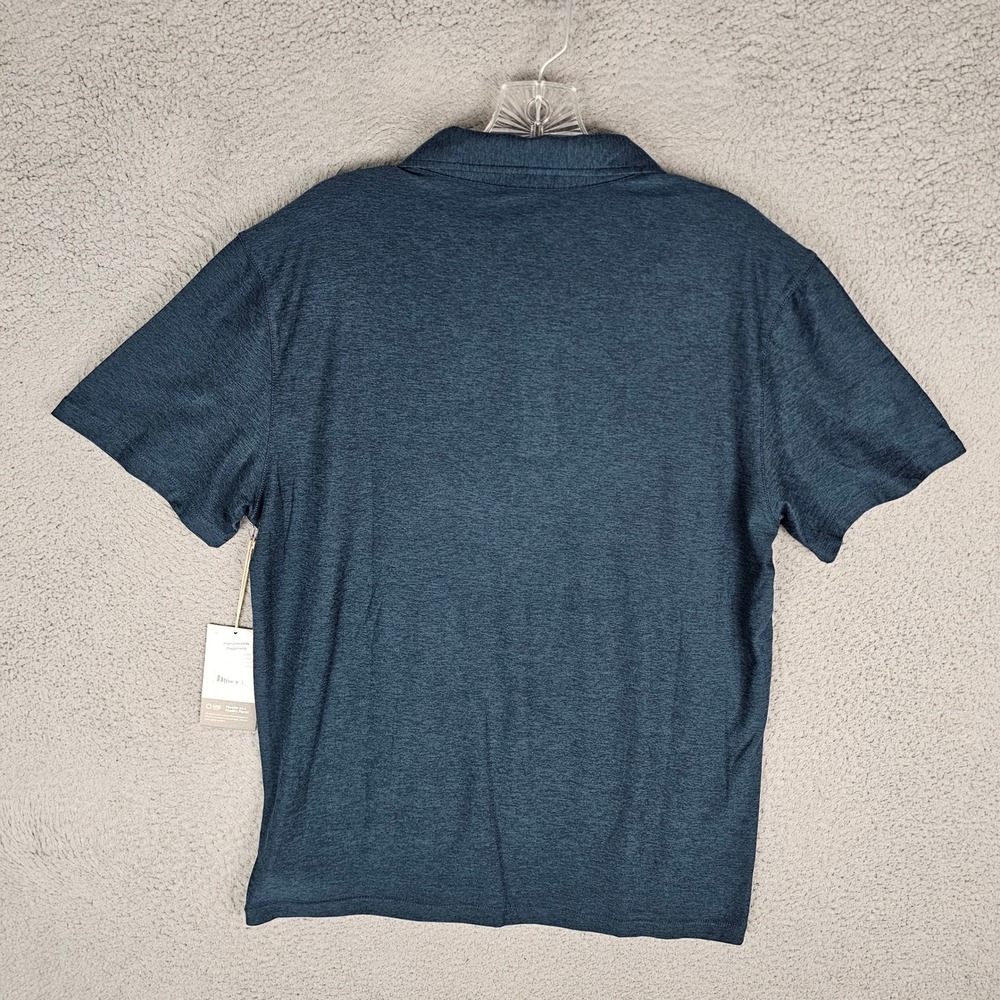 Vuori Polo Mens M Strato Tech Polo V188 Navy Heather Short Sleeve Performance - Picture 2 of 9